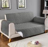 Ultrasonic Quilted Sofa Cover - Sofa Runner Color Grey