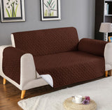 Ultrasonic Quilted Sofa Cover - Sofa Runner Color Dark Brown