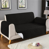 Ultrasonic Quilted Sofa Cover - Sofa Runner Color Black