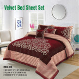 Foami Velvet Bed Sheet Set 5Pcs Design KFV017