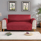 Cotton Quilted Sofa Covers Color Red