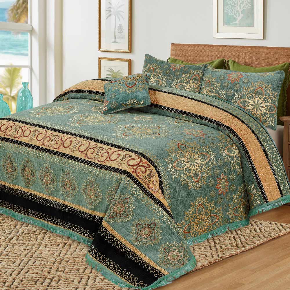 Velvet Jacquard Bed Sheet Set 4Pcs Design WJV003