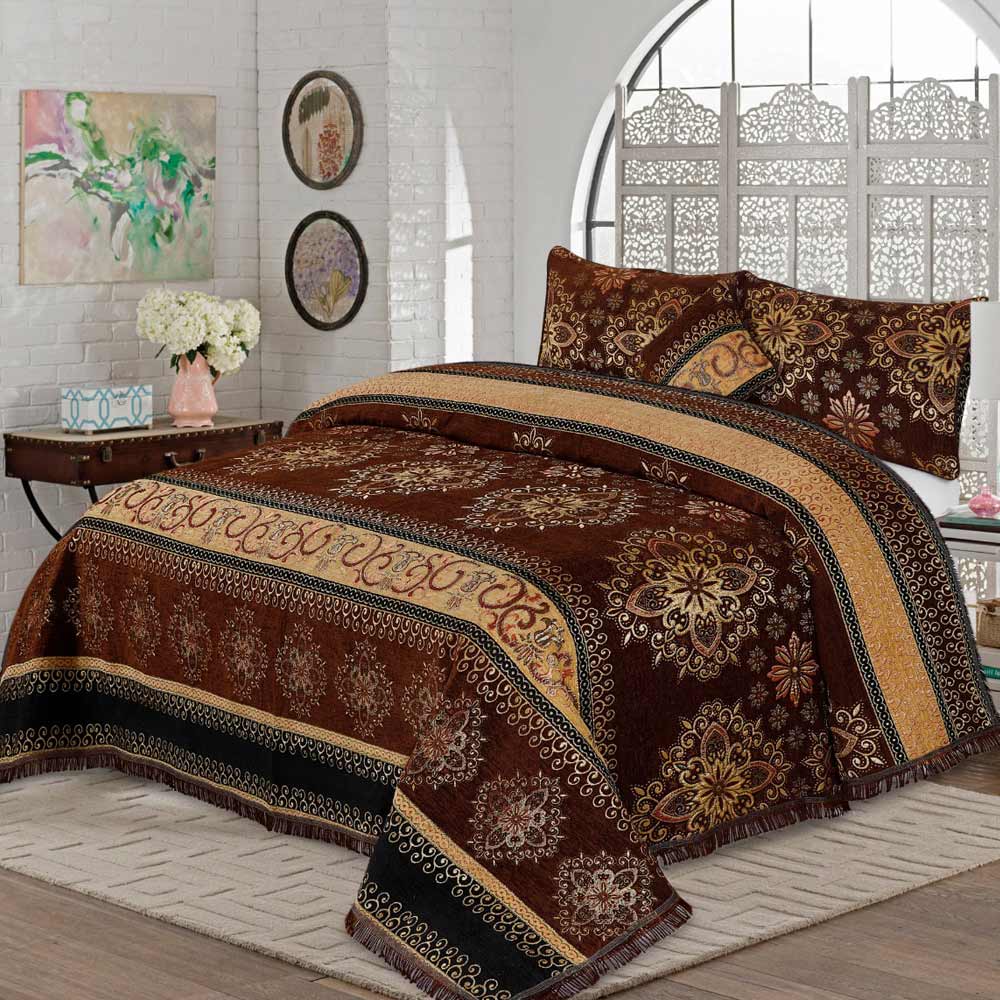 Velvet Jacquard Bed Sheet Set 4Pcs Design WJV008